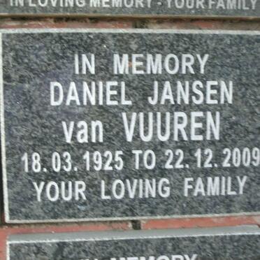 VUUREN Daniel, Jansen van 1925-2009