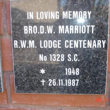 MARRIOTT D.W. 1948-1987