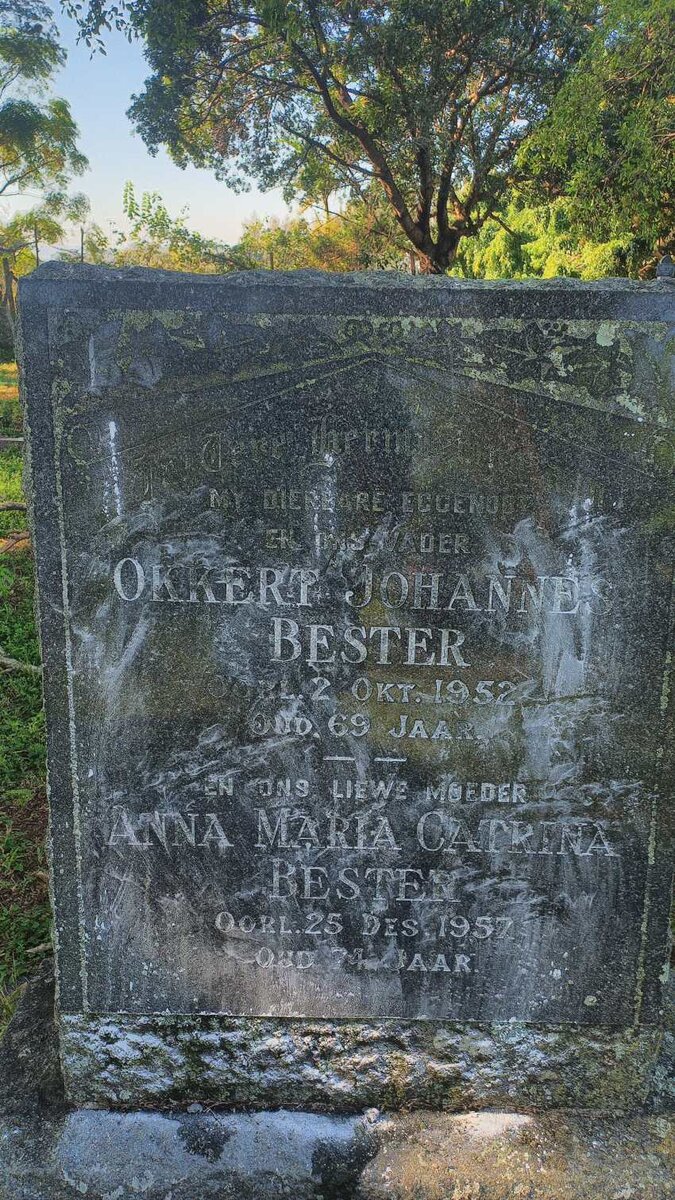 BESTER Okkert Johannes -1952 & Anna Maria Catrina -1957