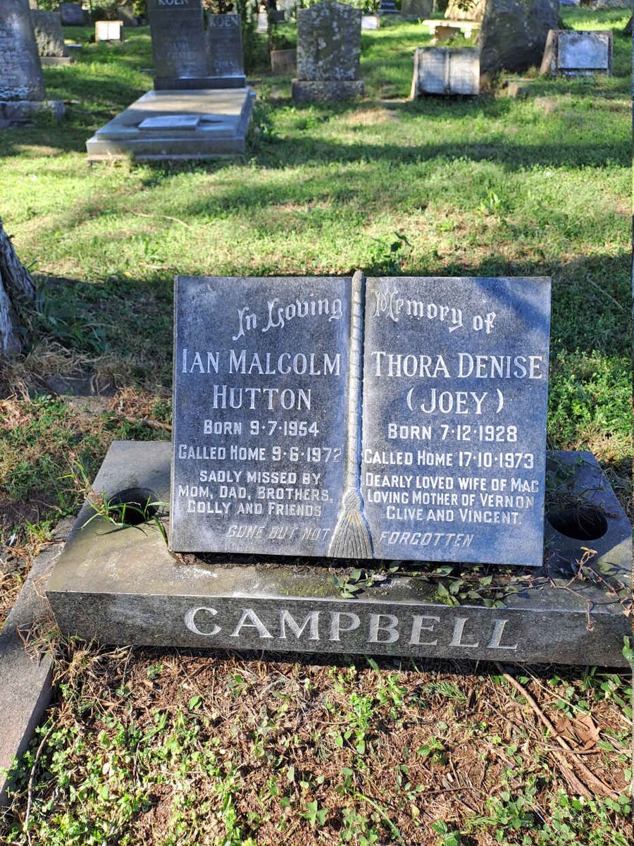 CAMPBELL Ian Malcolm Hutton 1954-1972 :: CAMPBELL Thora Denise 1928-1973