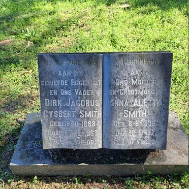 SMITH Dirk Jacobus Gysbert 1888-1969 & Anna Aletta 1896-1972