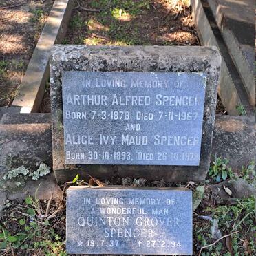 SPENCER Arthur Alfred 1878-1967 :: SPENCER Alice Ivy Maud 1893-1978 :: SPENCER Quinton Grover 1937-1994