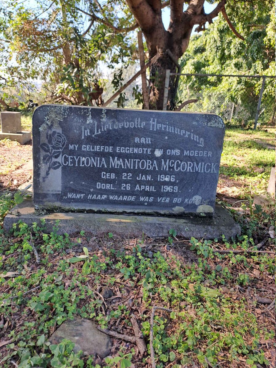 McCORMICK Ceylonia Manitoba 1906-1969