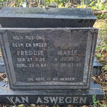 ASWEGEN Maria, van 1921-1980 :: VAN ASWEGEN Freddie 1939-1984 