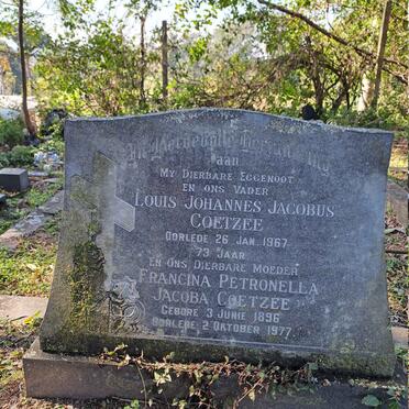 COETZEE Louis Johannes Jacobus -1967 & Francina Petronella Jacoba 1896-1977