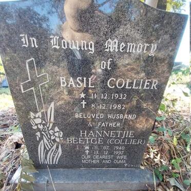 COLLIER Basil 1932-1982 & Hannetjie BEETGE 1940-1997
