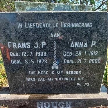 HOUGH Frans J.P. 1908-1978 & Anna P. 1918-2000
