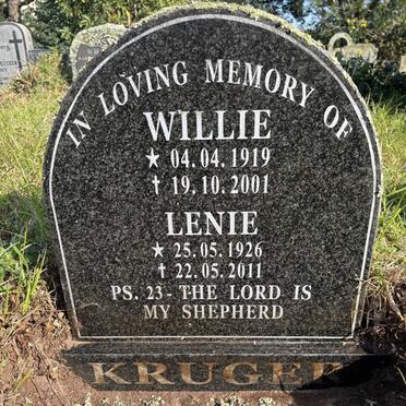 KRUGER Willie 1919-2001 & Lenie 1926-2011