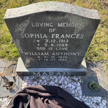 MARAIS Sophia Frances 1913-1989 :: MARAIS William Anthony 1939-1993 