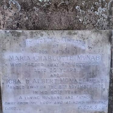 MCNAB Cha. D Albert -1976 & Maria Charlotte -1952