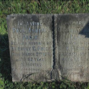 PRICE Paul Ashton -1951 & Dorothy Gladys -1963