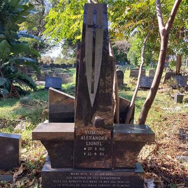 VOSLOO Alexander Lionel 1960-1982