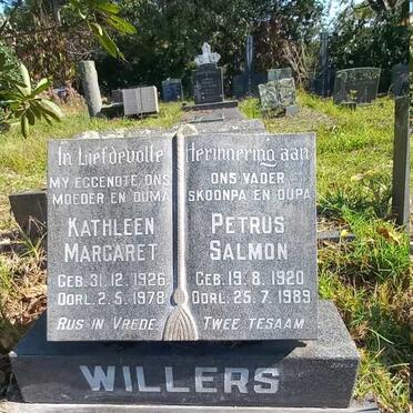 WILLERS Petrus Salmon 1920-1989 & Kathleen Margaret 1926-1978