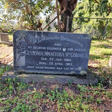 McCORMICK Ceylonia Manitoba 1906-1969