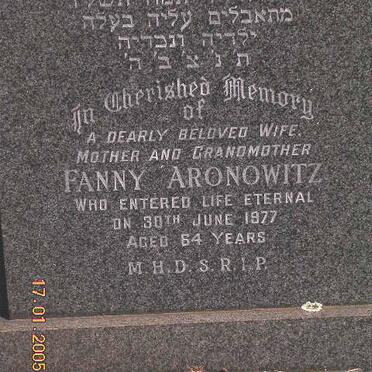 ARONOWITZ Fanny -1977