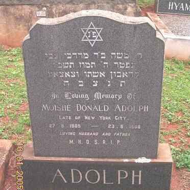 ADOLPH Moishe Donald 1905-1966
