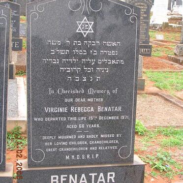 BENATAR Virginie Rebecca -1971