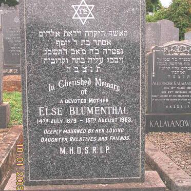 BLUMENTHAL Else 1879-1963