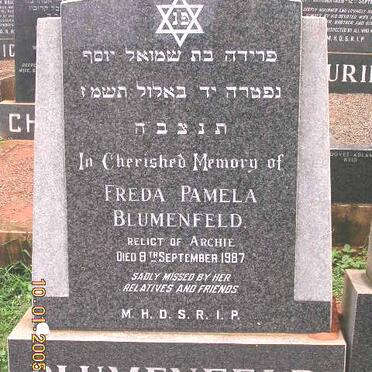 BLUMENFELD Freda Pamela -1987