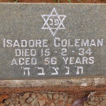 COLEMAN Isadore -1934