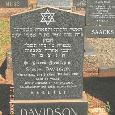 DAVIDSON Sonia -1967