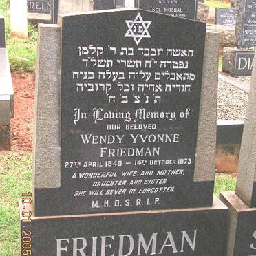 FRIEDMAN Wendy Yvonne 1940-1973