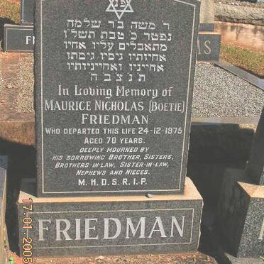 FRIEDMAN Maurice Nicholas -1975