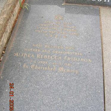FRIDJHON Althea Rebecca 1908-198?