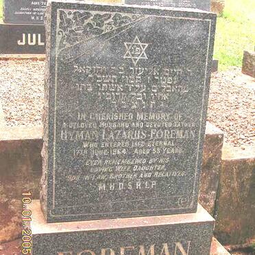 FOREMAN Hyman Lazarus -1964