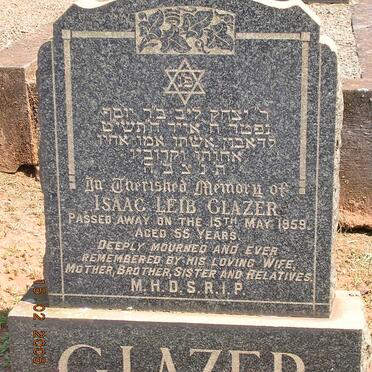 GLAZER Isaac Leib -1959