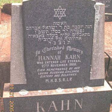 KAHN Hannah -1966