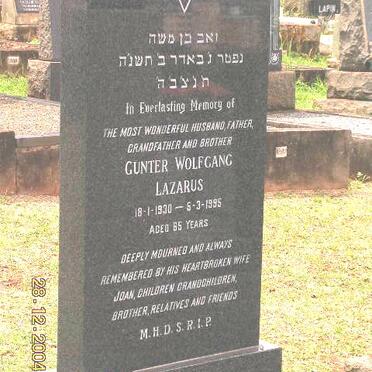 LAZARUS Gunter Wolfgang 1930-1995