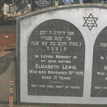LEWIS Elizabeth -1939