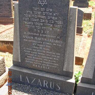 LAZARUS Afraim Martin -1955