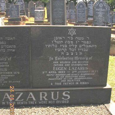 LAZARUS Eugen 1893-1977 &amp; Alice 1903-1974