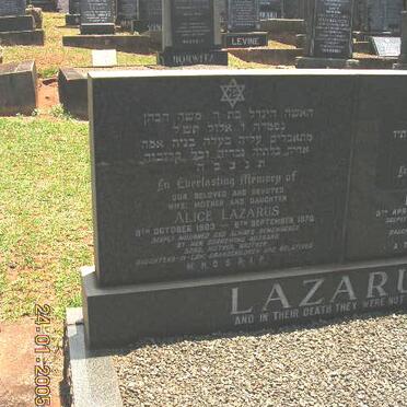 LAZARUS Alice 1903-1974