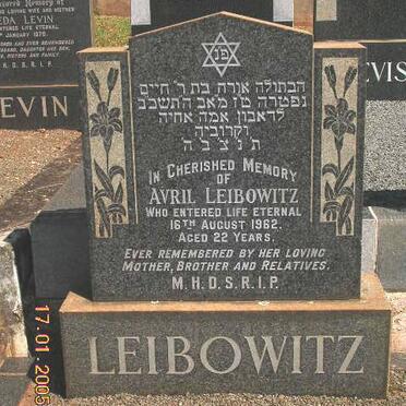 LEIBOWITZ Avril -1962