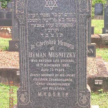 MUSNITZKY Hyman -1962