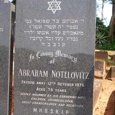 NOTELOVITZ Abraham -1976 &amp; Fanny -1984