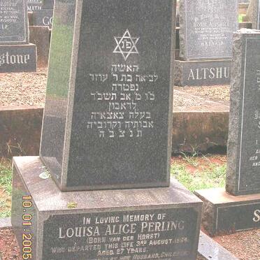 PERLING Louisa Alice nee VAN DER HORST -1964