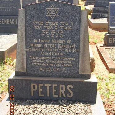 PETERS Minnie nee SANDLER -1944