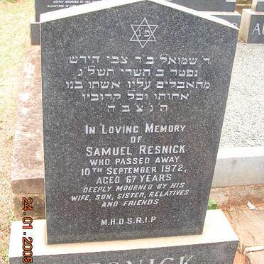 RESNICK Samuel -1972