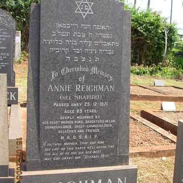 REICHMAN Annie nee SHAPIRO -1971