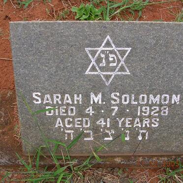 SOLOMON Sarah M. -1928