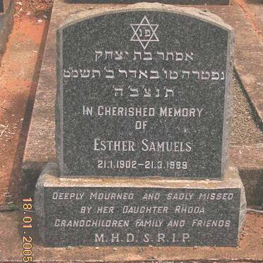 SAMUELS Esther 1902-1989
