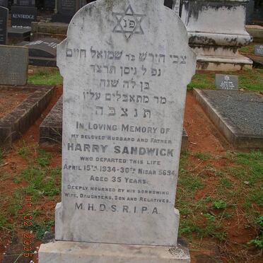 SANDWICK Harry -1934