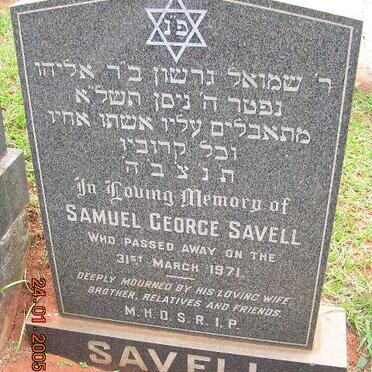 SAVELL Samuel George -1971