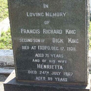 KING Francis Richard -1938 &amp; Henrietta -1967