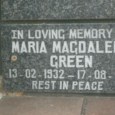 GREEN Maria Magdalena 1932-2002
