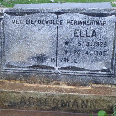 ACKERMANN Ella 1928-1985